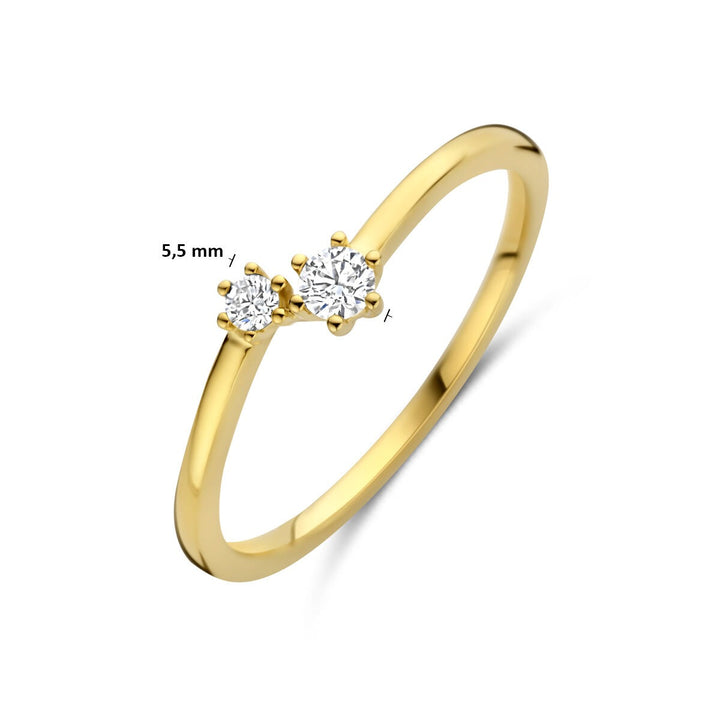 Gouden dames ring met diamant – 14k geelgoud