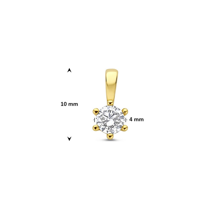 Gouden hanger met lab grown diamant – 14k geelgoud
