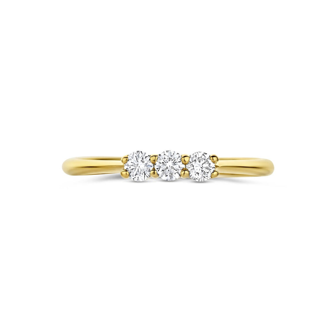 14k Geelgouden ring met lab grown diamant