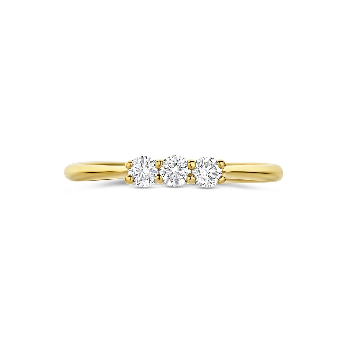 14k Geelgouden ring met lab grown diamant