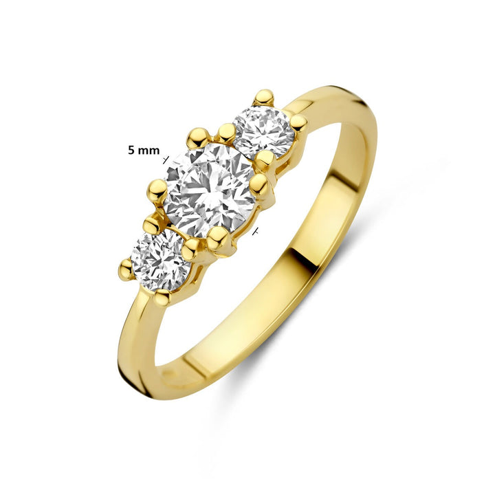 14k Geelgouden ring met lab grown diamant – inclusief certificaat