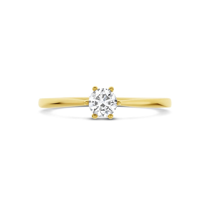 Gouden dames ring met lab grown diamant – 14k geelgoud