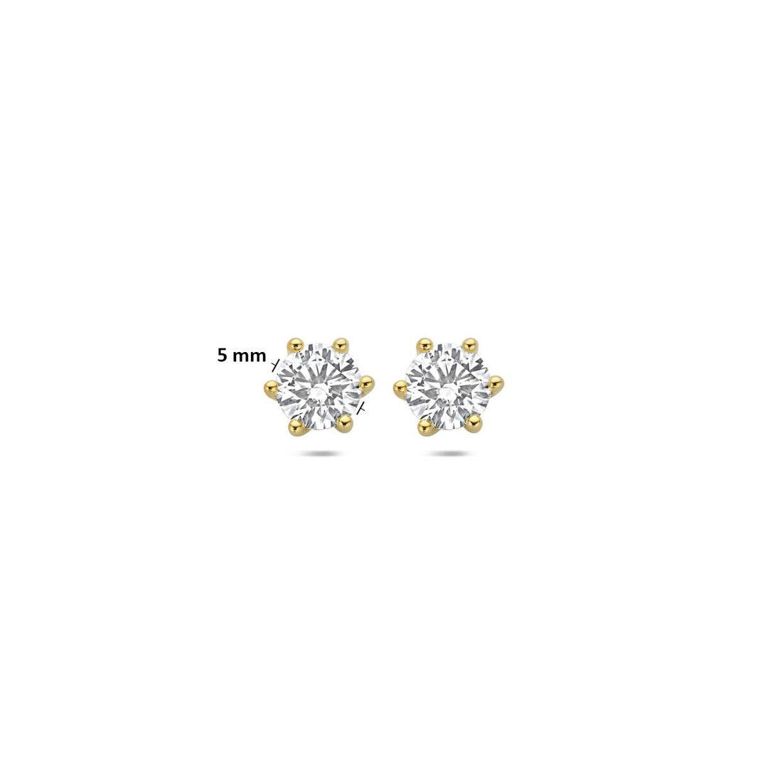 Gouden oorknoppen met lab grown diamant – 14k geelgoud