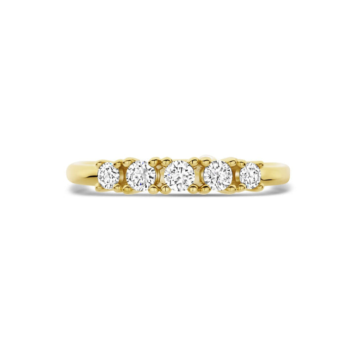 Gouden dames ring met lab grown diamant – 14k geelgoud