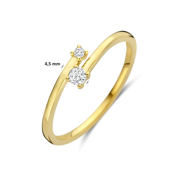 Gouden dames ring met diamant – 14k geelgoud