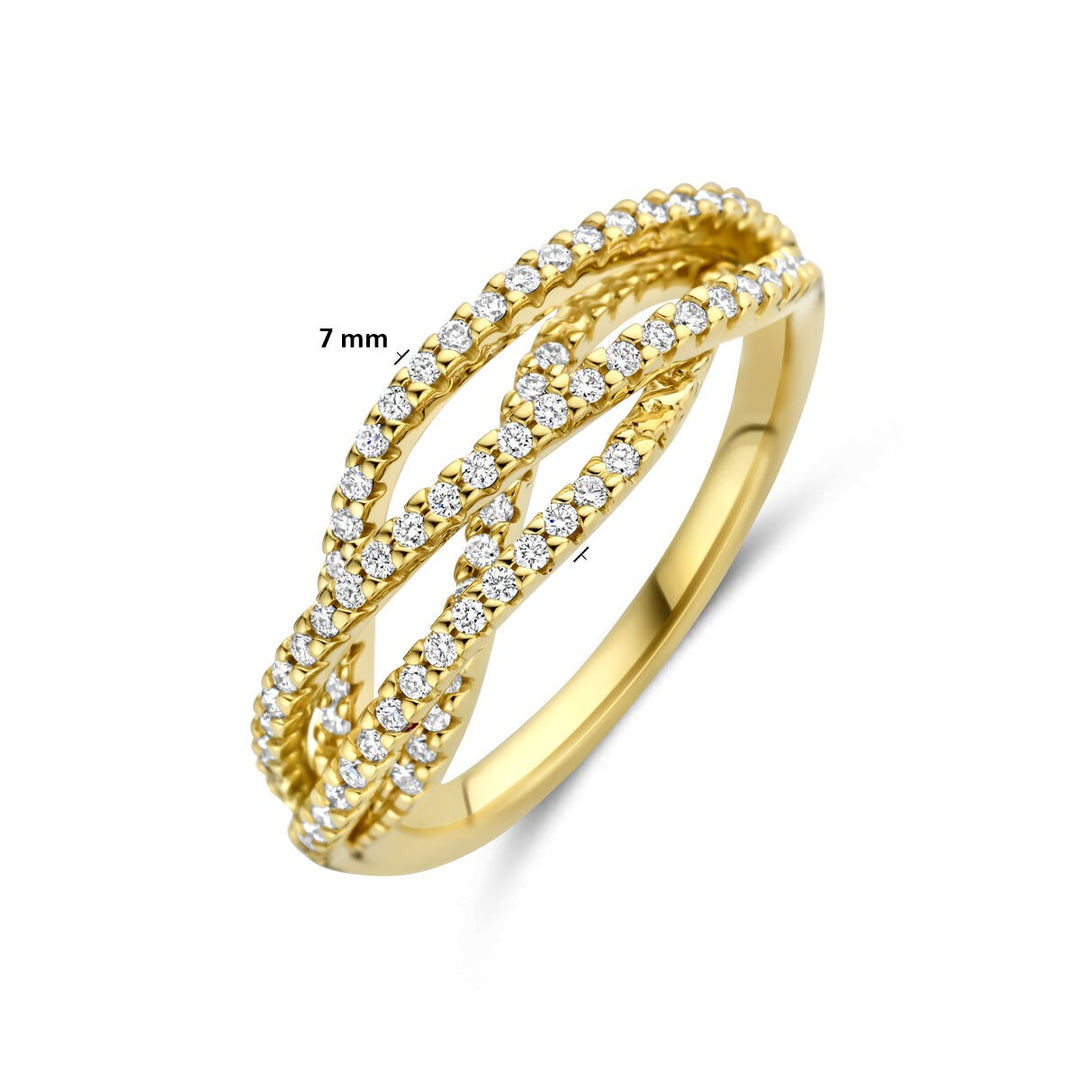 Gouden dames ring met diamant – 14k geelgoud