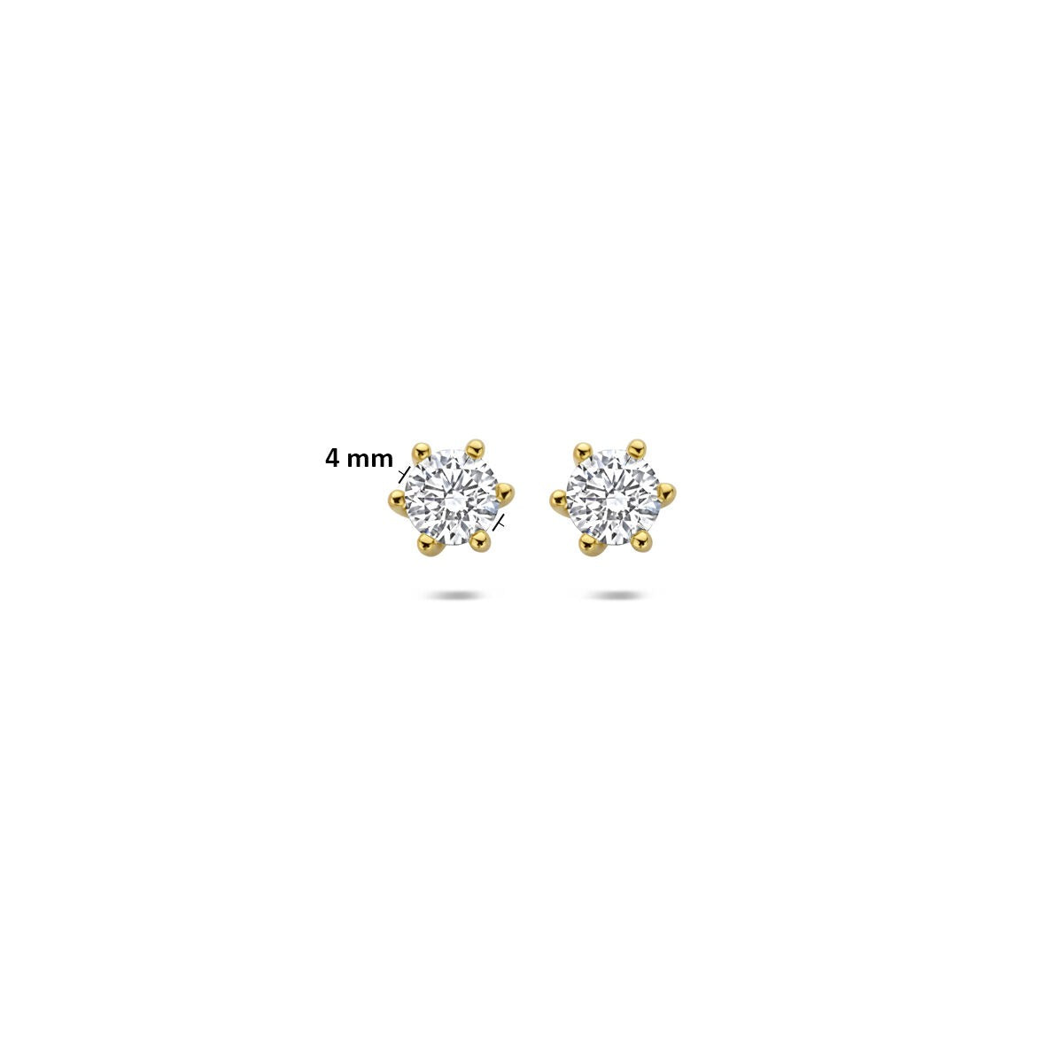 Gouden oorknopjes met lab grown diamant – 14k geelgoud