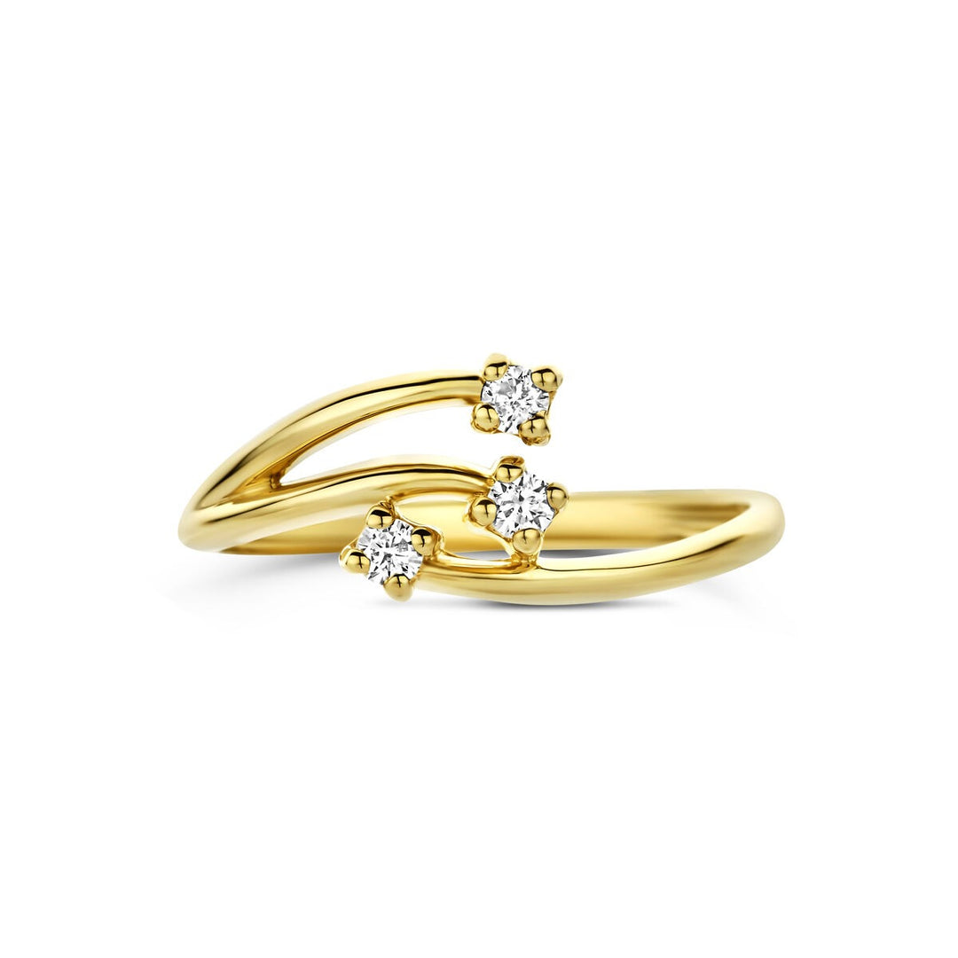 14k Geelgouden ring met lab grown diamant