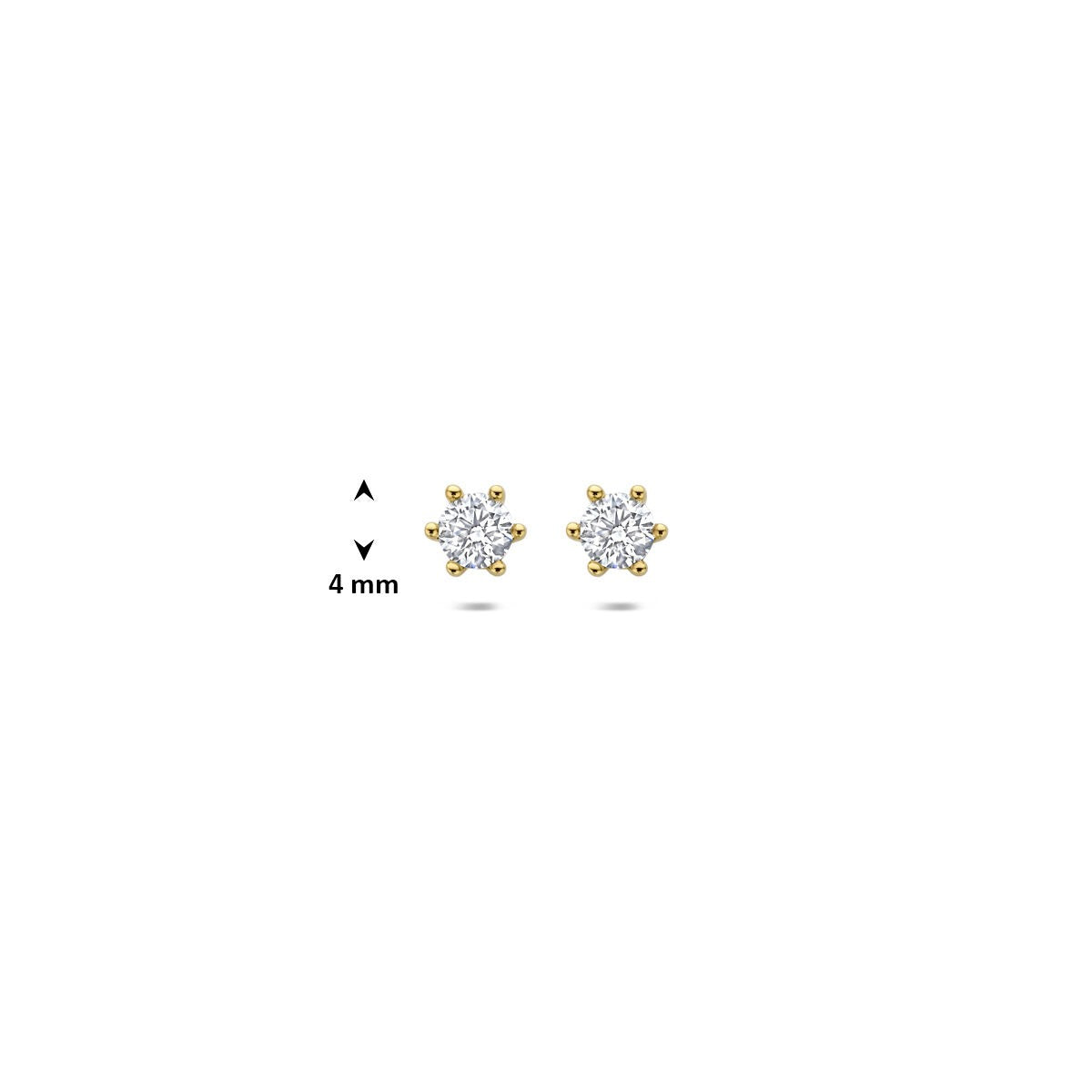 Gouden oorknoppen met lab grown diamant – 14k geelgoud