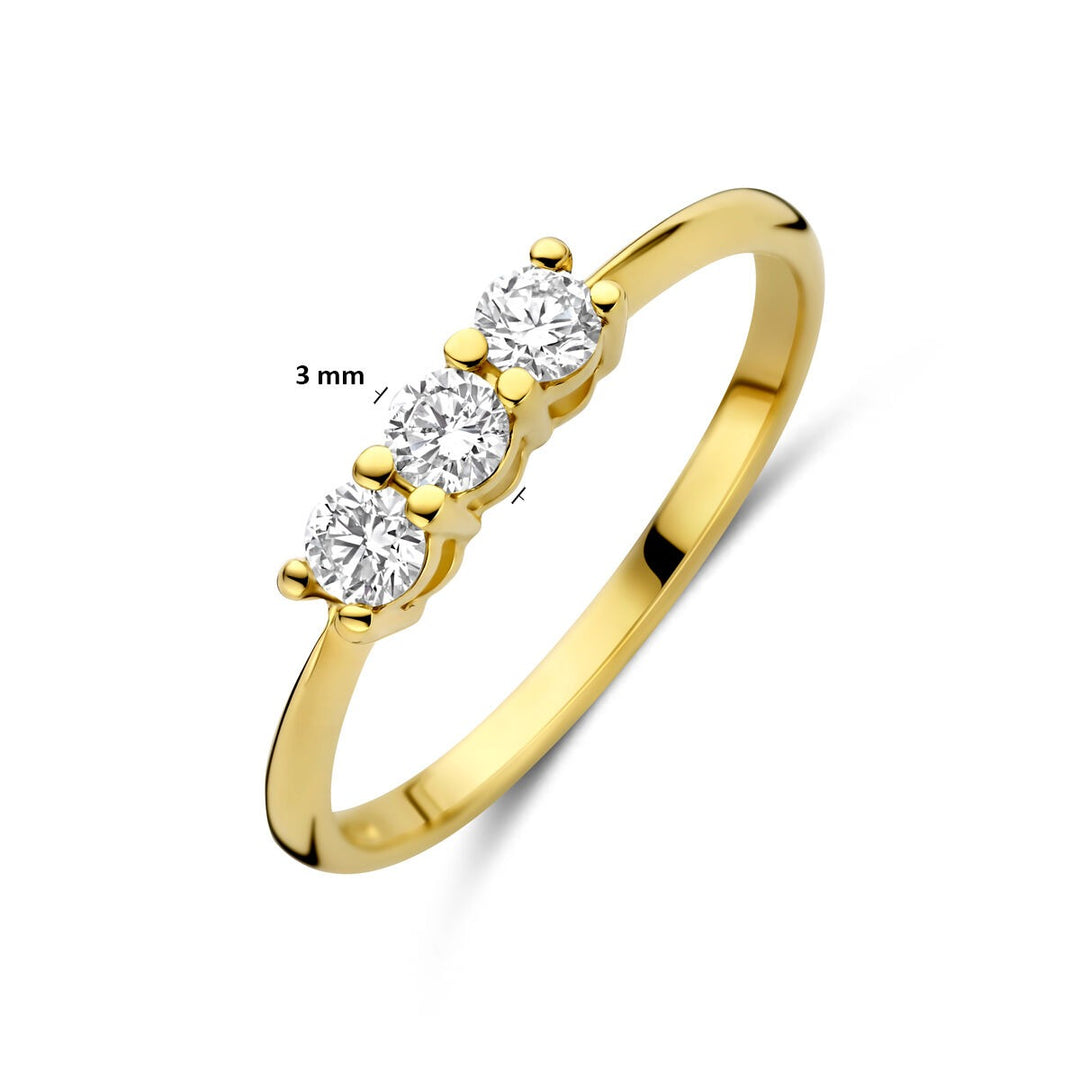 14k Geelgouden ring met lab grown diamant