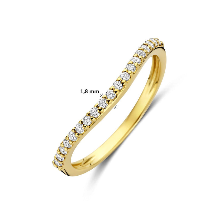14k Geelgouden ring met lab grown diamant