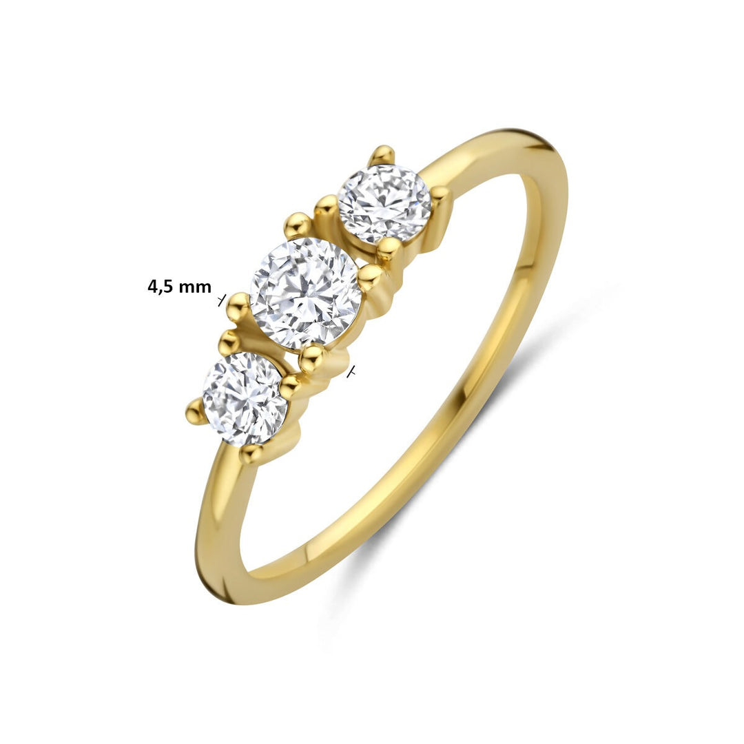 Gouden dames ring met lab grown diamant – 14k geelgoud