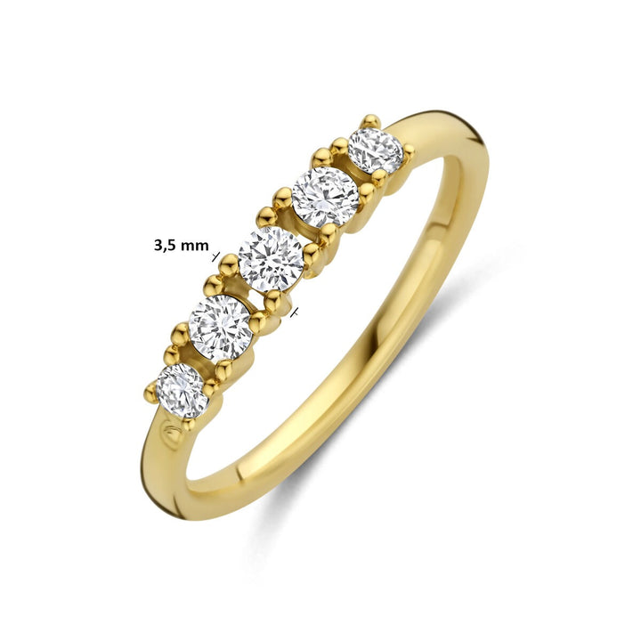 Gouden dames ring met lab grown diamant – 14k geelgoud