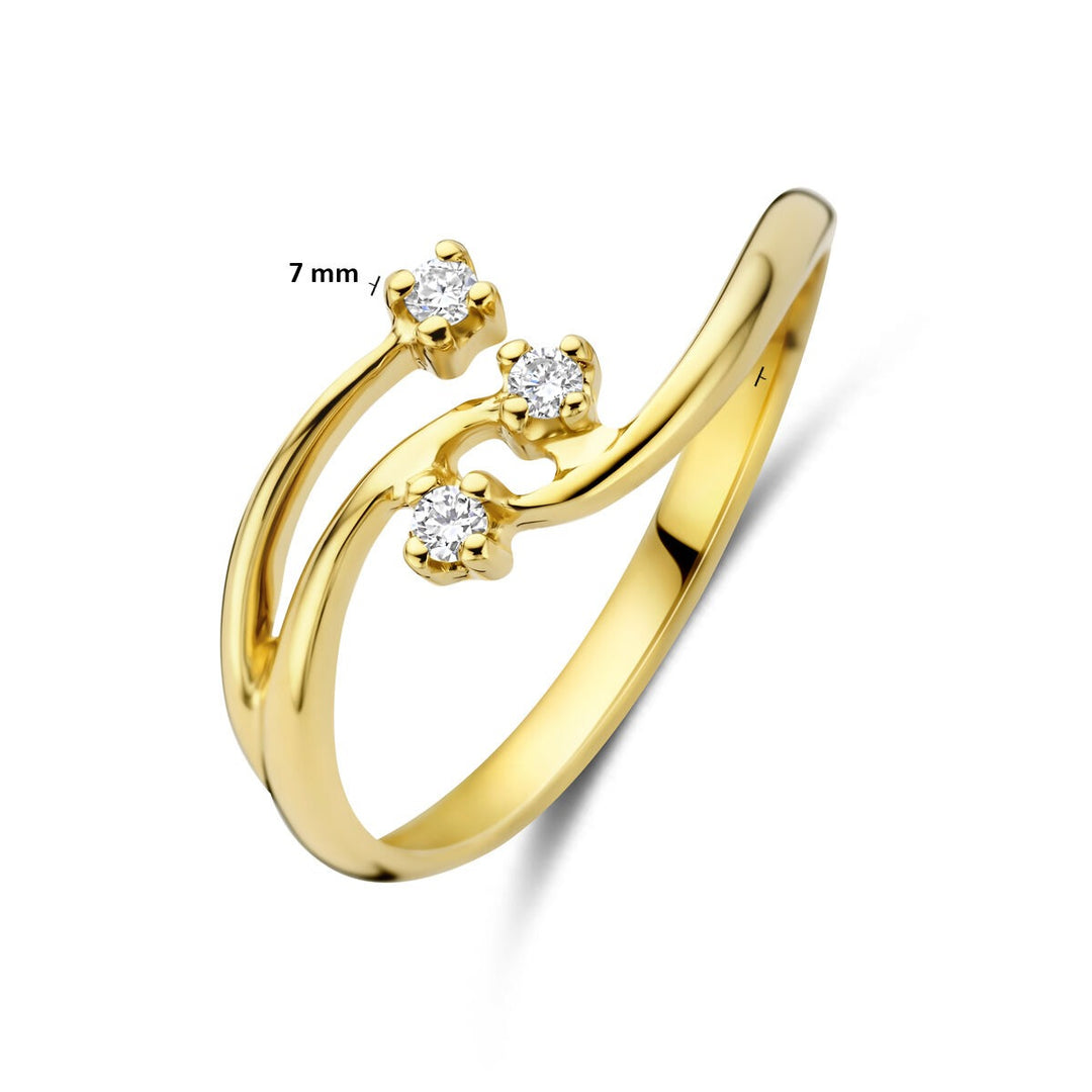 14k Geelgouden ring met lab grown diamant