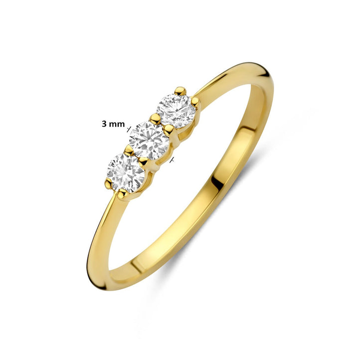 14k Geelgouden ring met lab grown diamant