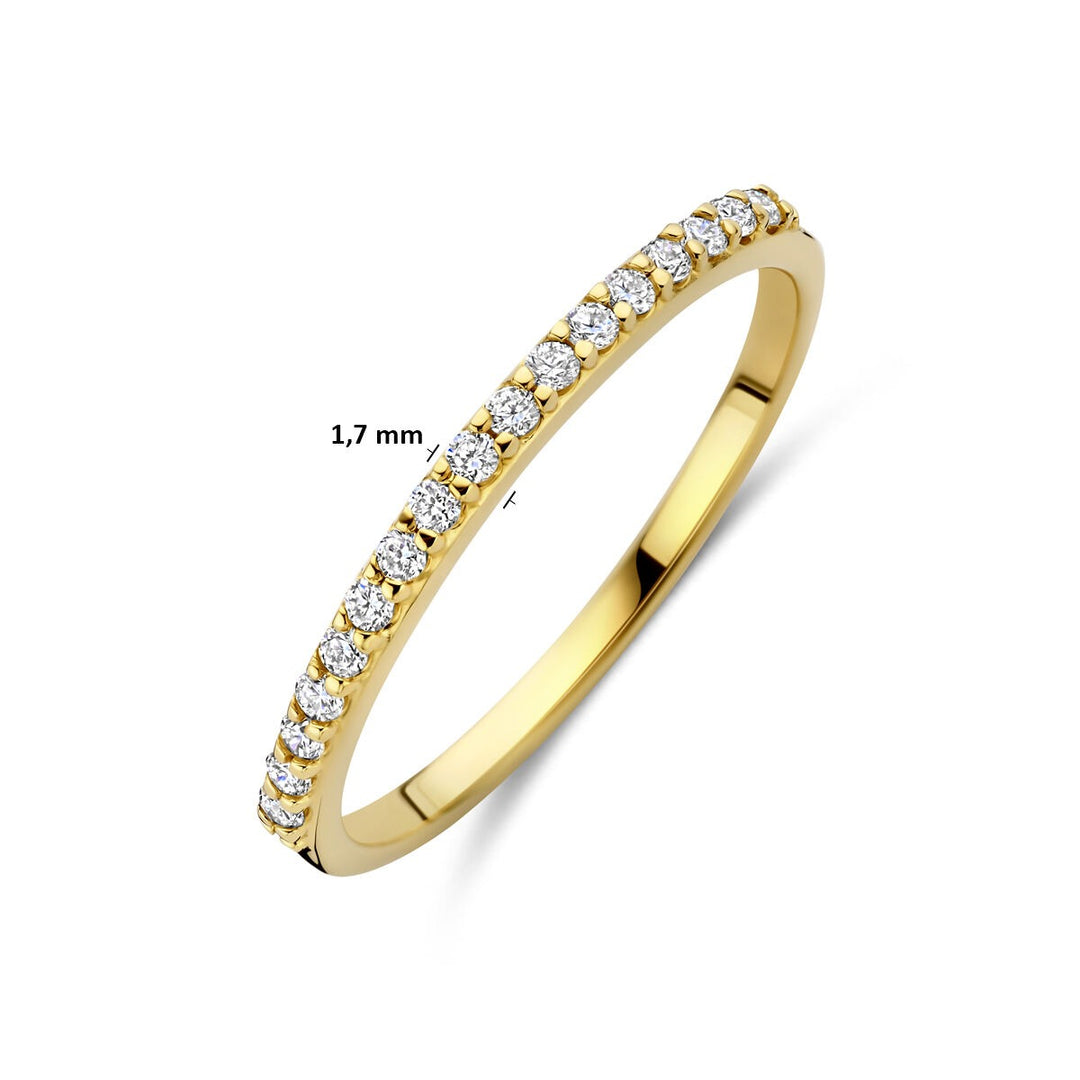 14k Geelgouden ring met lab grown diamant