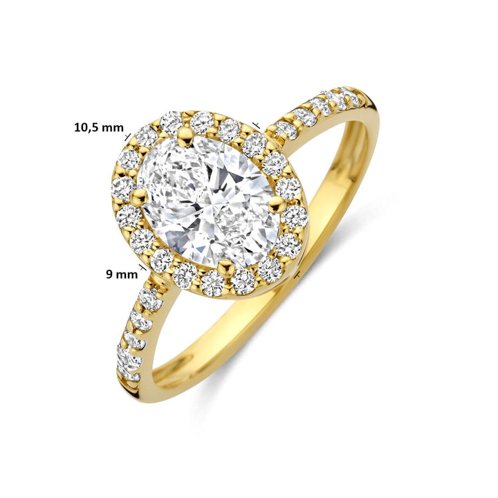 14k Geelgouden ring met ovale lab grown diamant – inclusief certificaat