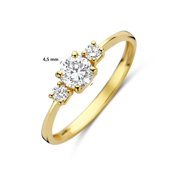14k Geelgouden ring met lab grown diamant