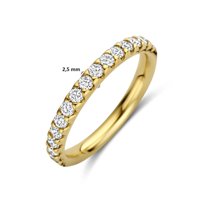 Gouden dames ring met lab grown diamant – 14k geelgoud