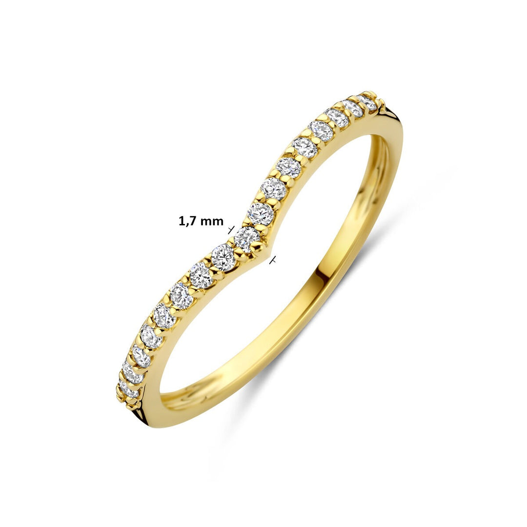 14k Geelgouden ring met lab grown diamant