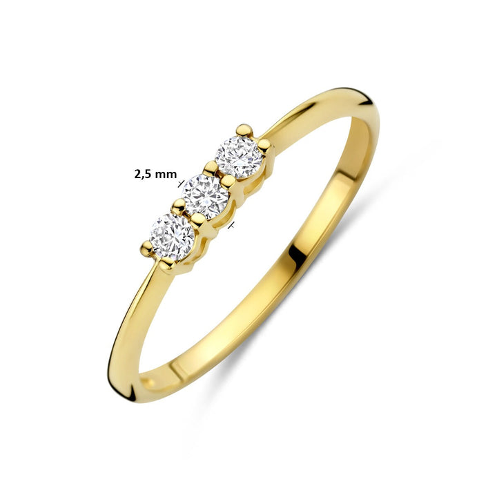 14k Geelgouden ring met lab grown diamant