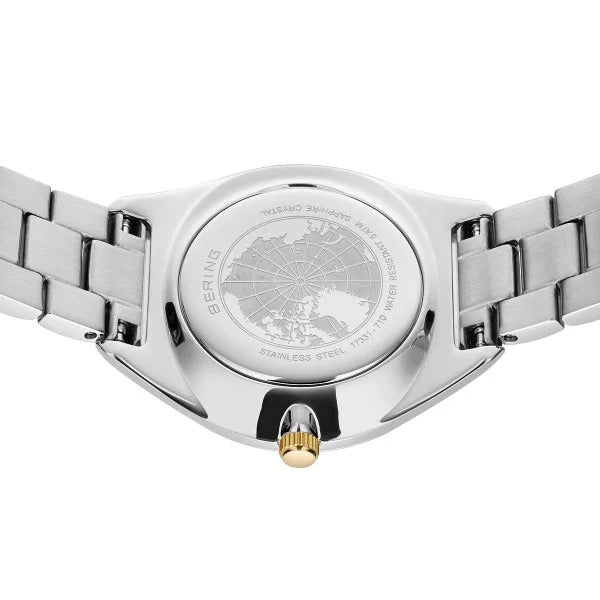 Bering horloge dames – Solar, bicolor zilver-goud