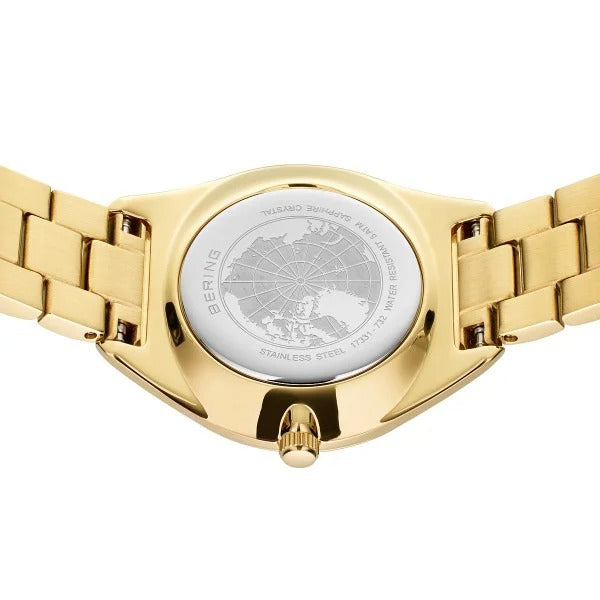 Bering horloge dames – Solar met blauwe parelmoer wijzerplaat