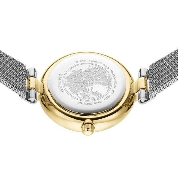 Bering horloge dames – Classic, goudkleurig met zilveren Milanese band