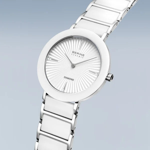 Bering horloge dames – Ceramic, zilver met witte keramiek