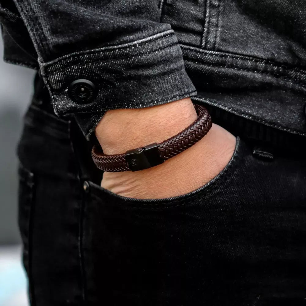 Full Metal Herringbone Brown Black