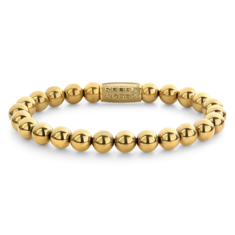 Gold-coloured Handmade Rocks - 8mm - Kralen Armband Dames
