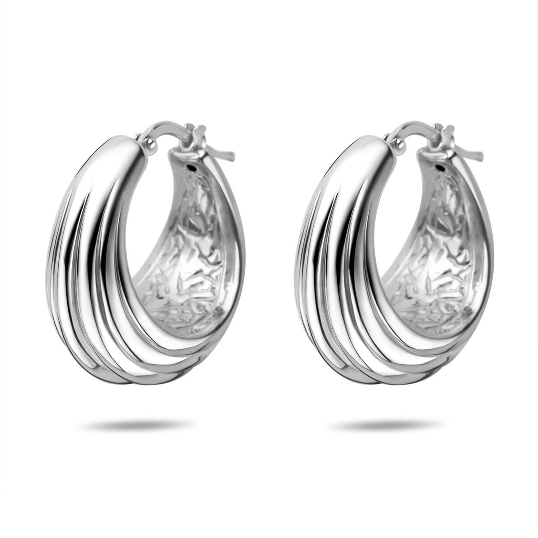 Gerhodineerd 925 Zilveren Oorringen 25,5 x 14 mm Dames