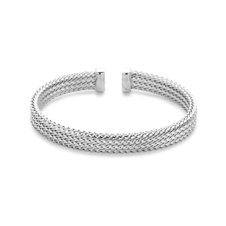 Gerhodineerd 925 zilveren klemband 59 x 8 mm