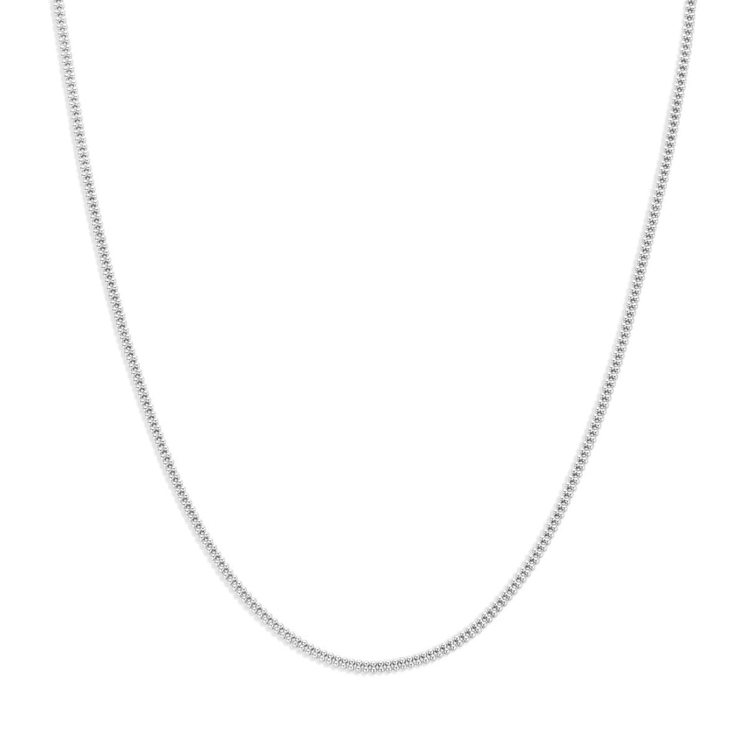 Gerhodineerd 925 zilveren popcorn collier