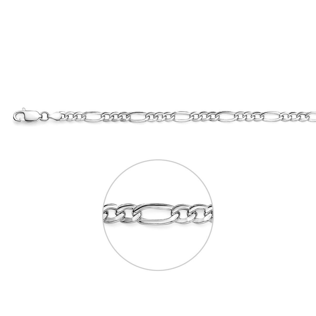 925 Zilveren Figaro Ketting 5,1 mm Heren