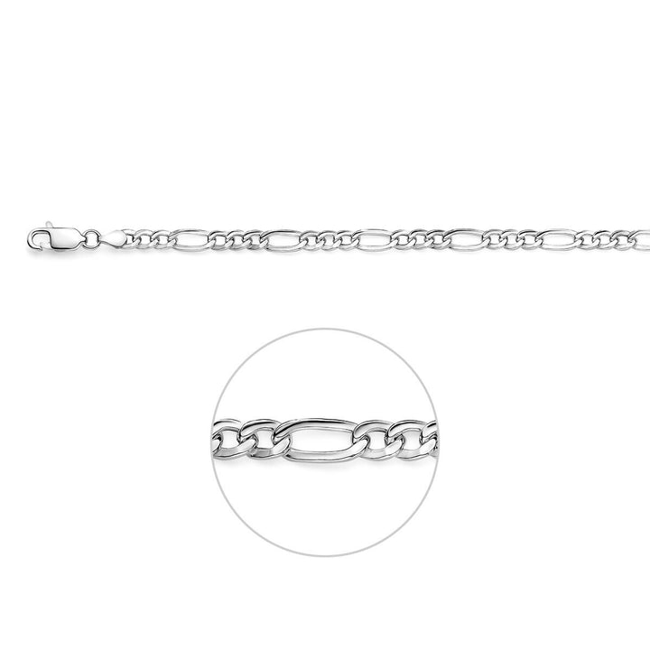 925 Zilveren Figaro Ketting 5,1 mm Heren