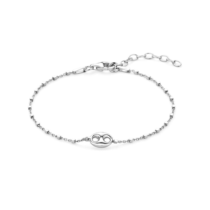Gerhodineerd 925 zilveren koffieboon armband