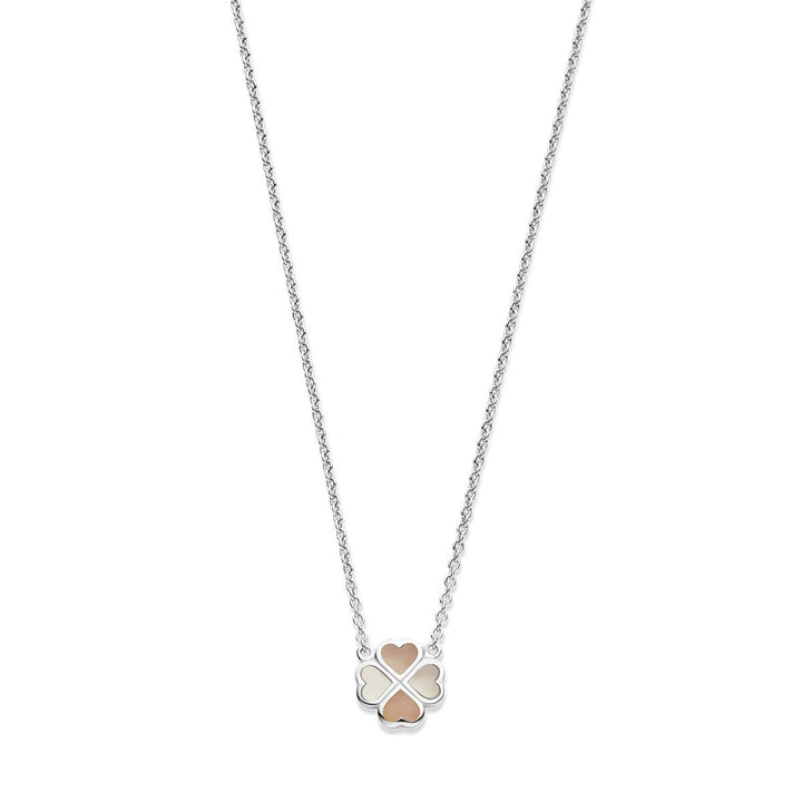 Halskette Kleeblatt Perlmutt 36 + 4 cm Silber rhodiniert