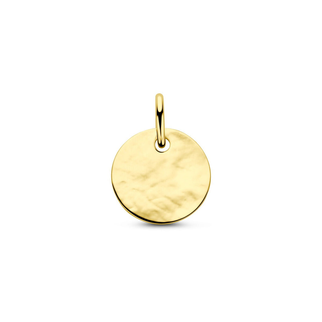 9k Gele Graveerhanger Rond