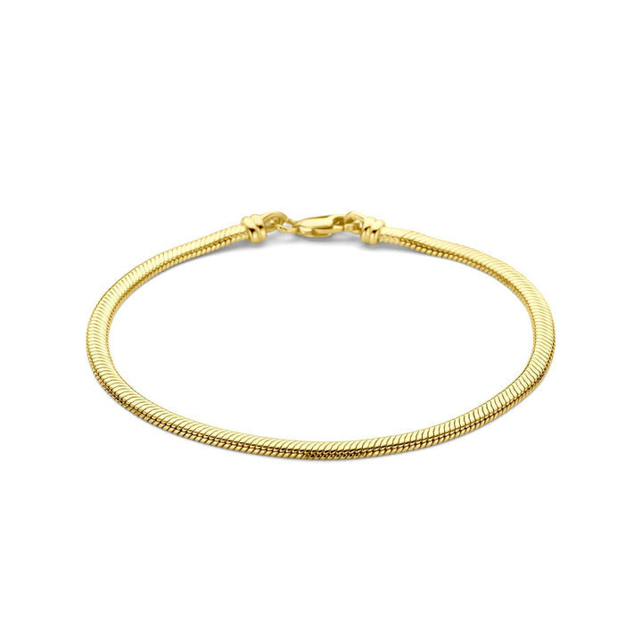 9k Geelgouden slangenarmband met zilveren kern