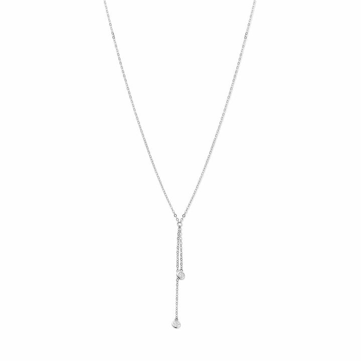 Gerhodineerd 925 Y-collier met zirkonia
