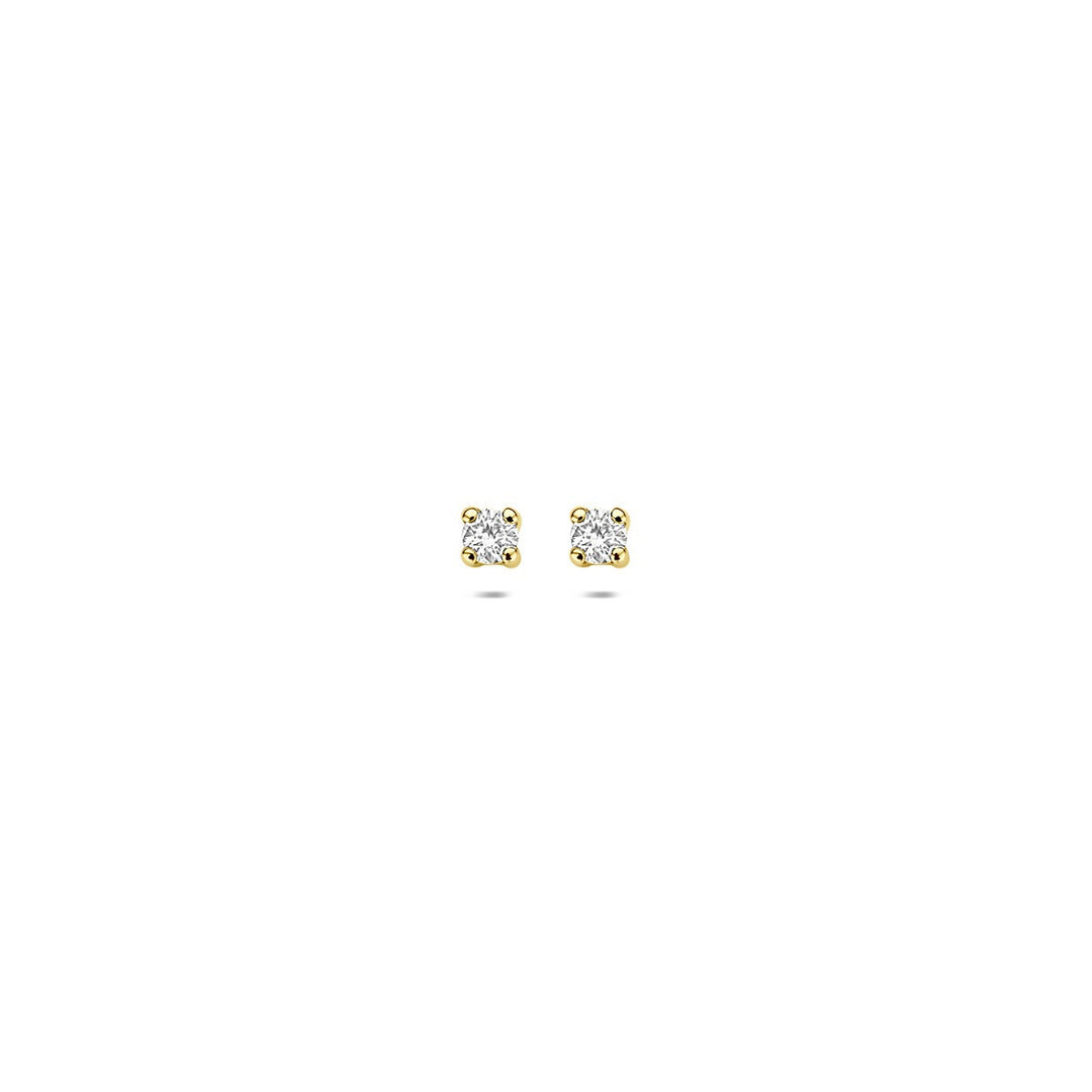 14k geelgouden oorknopjes met lab grown diamant