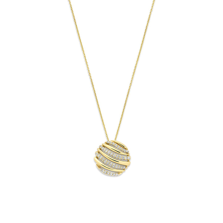 14k Geelgouden collier met diamant 0.15ct