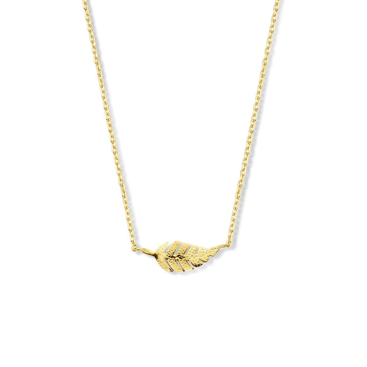 necklace feather 40 - 42 - 44 cm 14K yellow gold