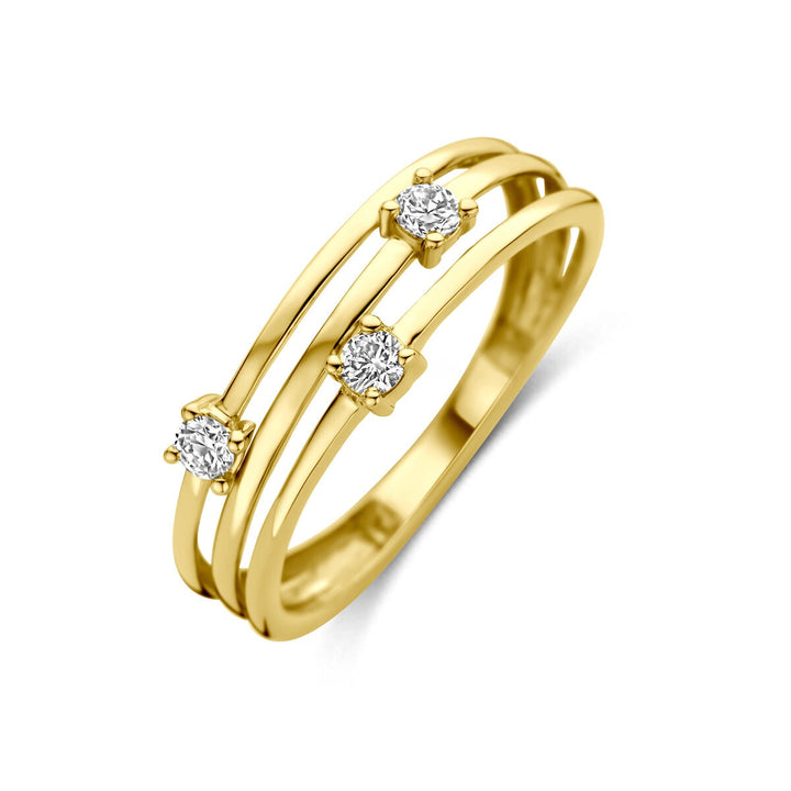 14k geelgouden ring met lab grown diamanten
