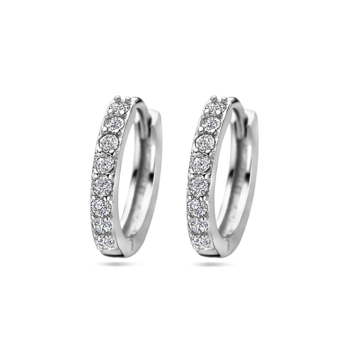 drop earrings zirconia silver rhodium plated