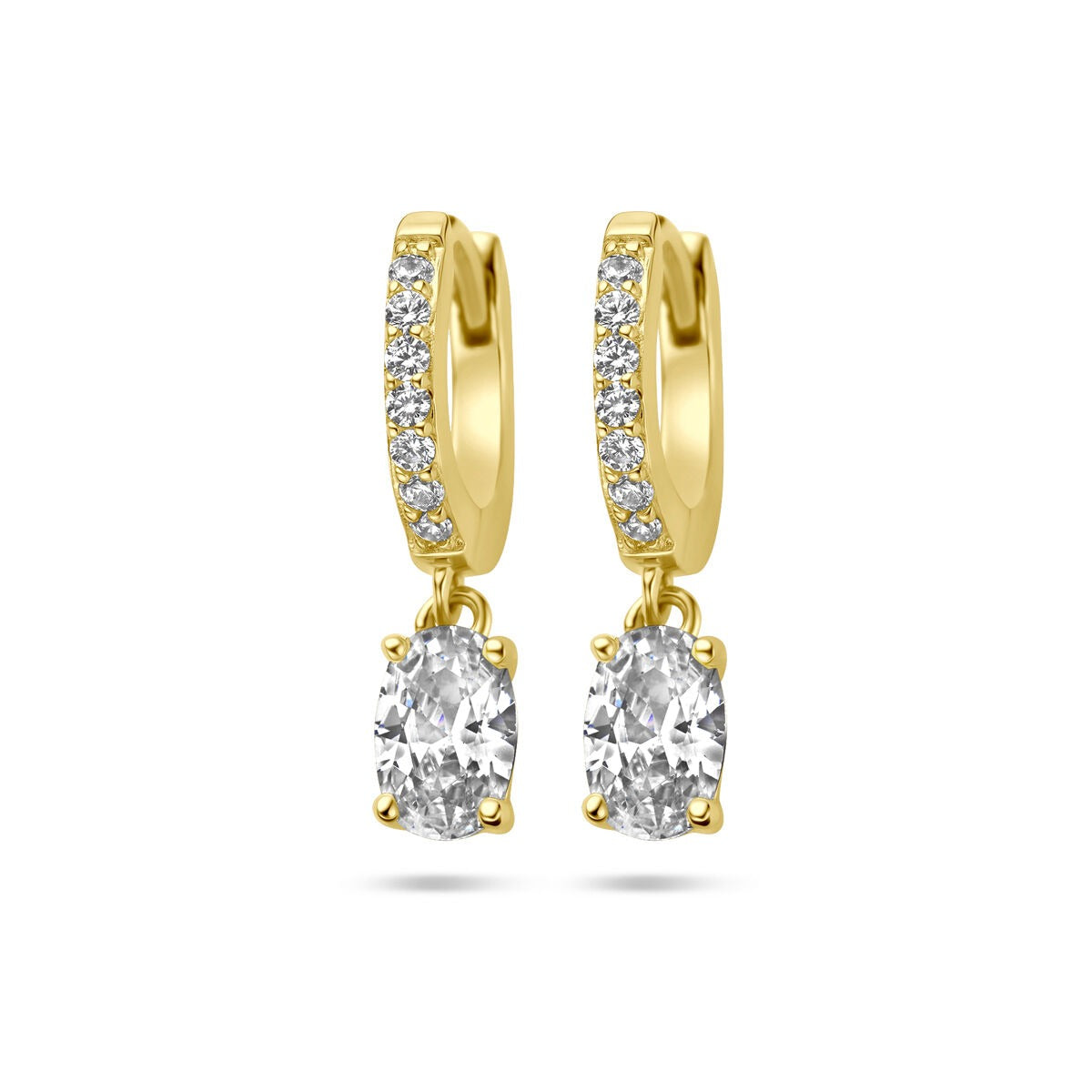 drop earrings zirconia 1 micron silver gold plated (yellow)