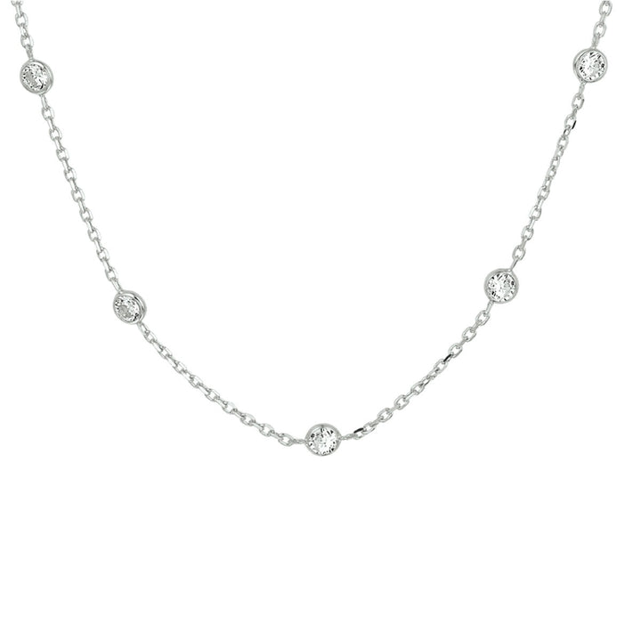 zirconia necklace 40 + 4 cm silver rhodium plated