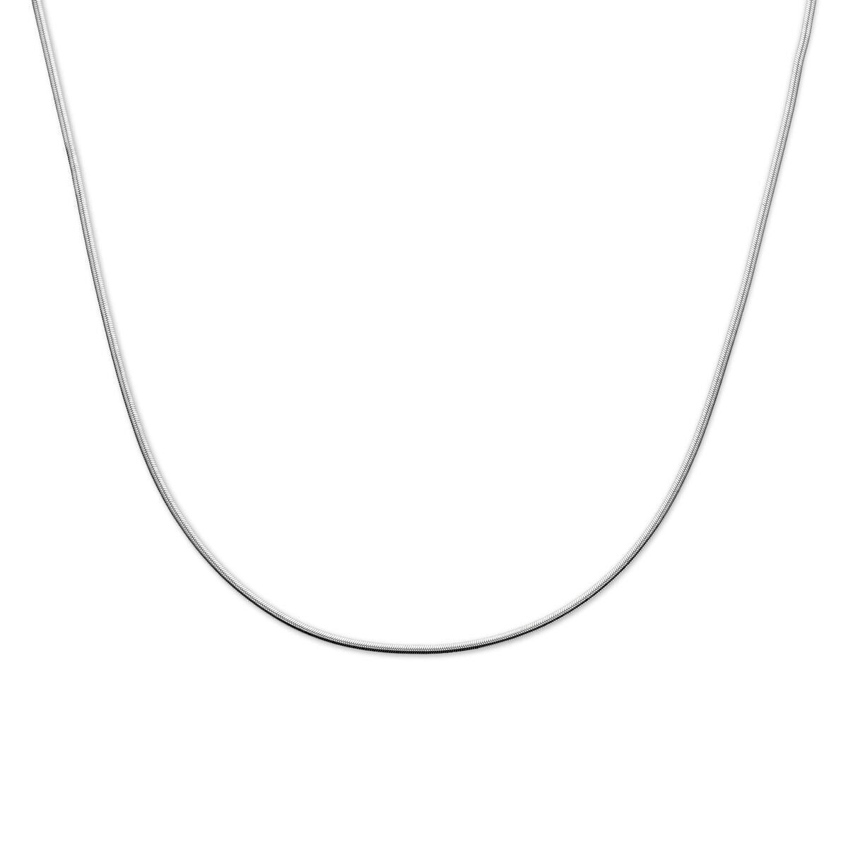 Zilveren gourmette collier van 925 gerhodineerd zilver met een gladde, ronde afwerking.