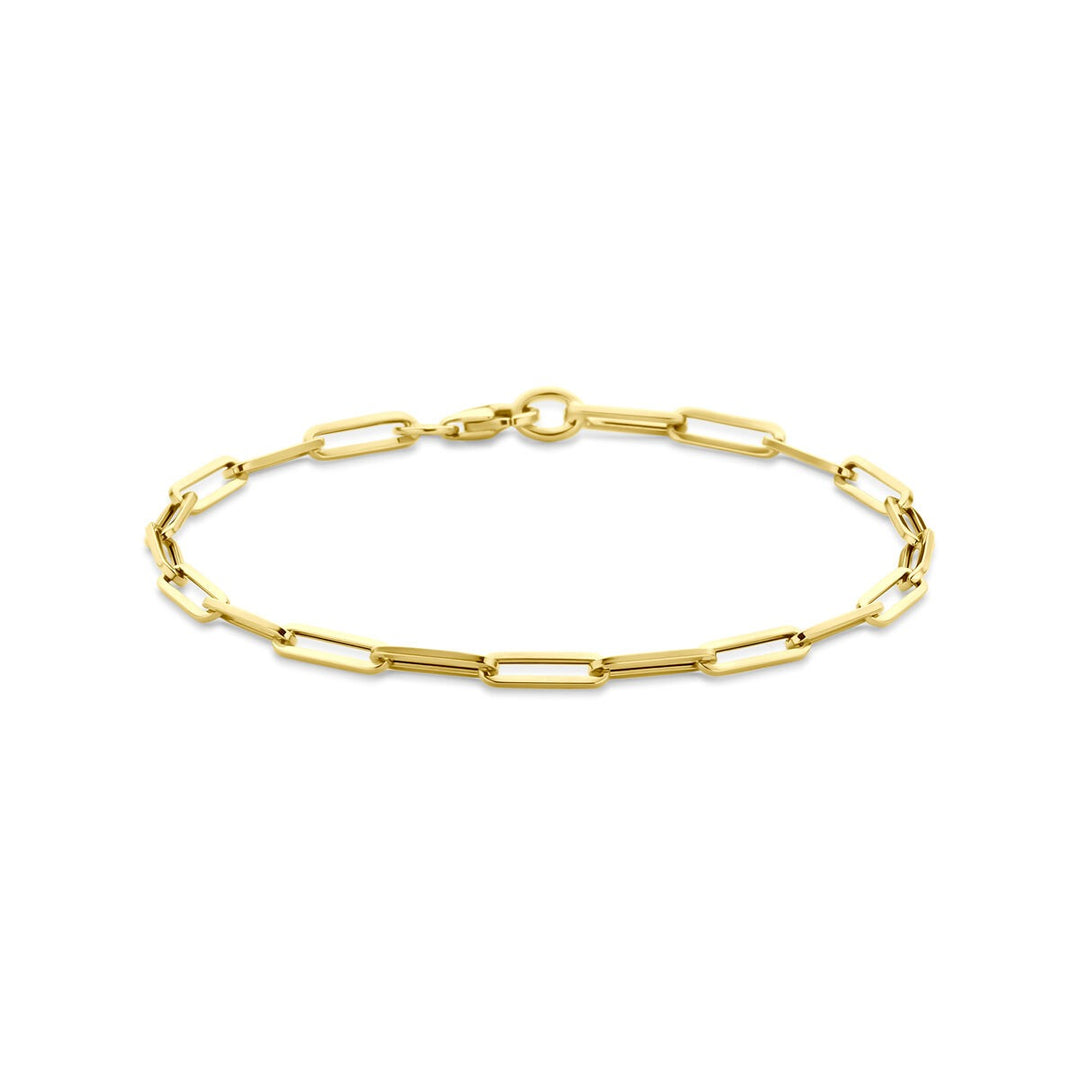 9k Geelgouden paperclip armband